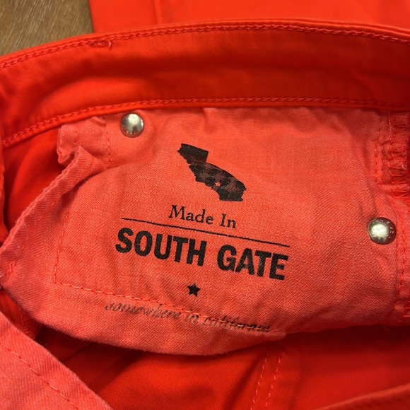 Ag Adriano Goldschmied the Stilt Cigarette Leg Red Orange Pants 27 - Picture 6 of 6